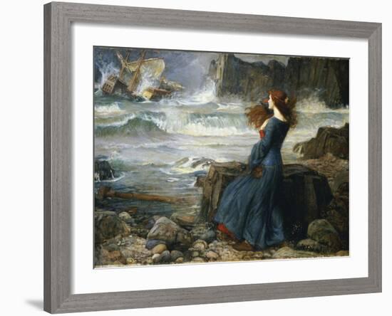 Miranda - the Tempest, 1916-John William Waterhouse-Framed Giclee Print