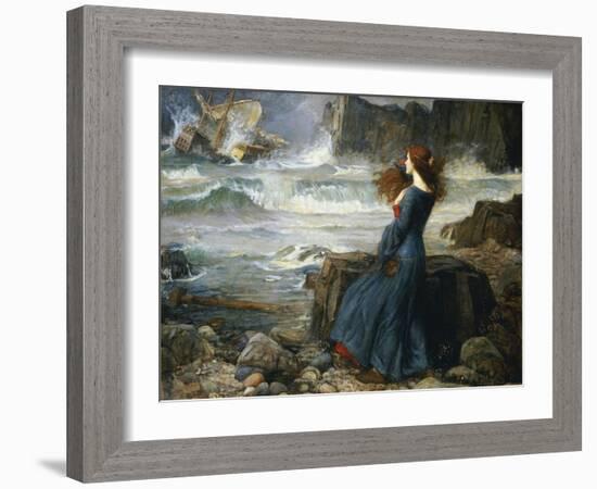 Miranda, the Tempest, 1916-John William Waterhouse-Framed Giclee Print