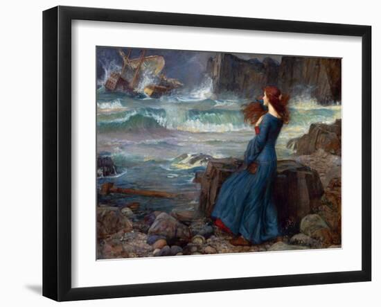 Miranda - the Tempest (Shakespeare) - Peinture De John William Waterhouse, (1849-1917), 1916 - Oil-John William Waterhouse-Framed Giclee Print