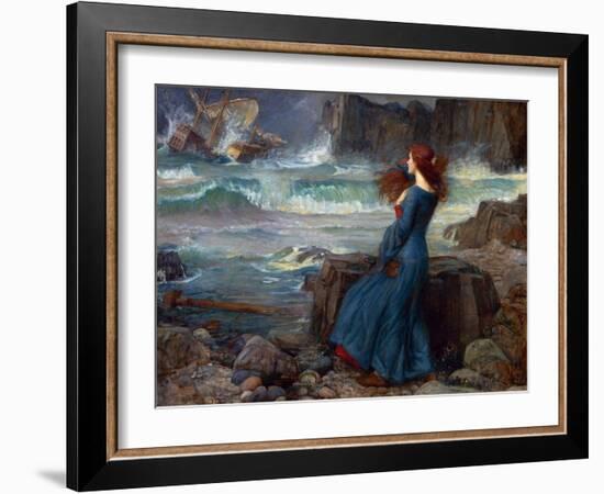 Miranda - the Tempest (Shakespeare) - Peinture De John William Waterhouse, (1849-1917), 1916 - Oil-John William Waterhouse-Framed Giclee Print