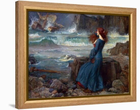 Miranda - the Tempest (Shakespeare) - Peinture De John William Waterhouse, (1849-1917), 1916 - Oil-John William Waterhouse-Framed Premier Image Canvas