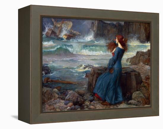 Miranda - the Tempest (Shakespeare) - Peinture De John William Waterhouse, (1849-1917), 1916 - Oil-John William Waterhouse-Framed Premier Image Canvas