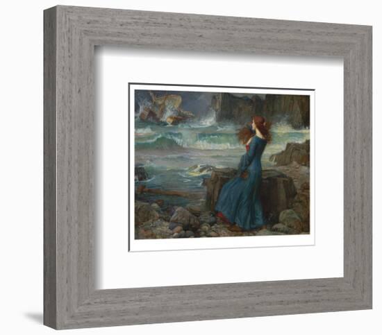 Miranda -The Tempest-John William Waterhouse-Framed Premium Giclee Print