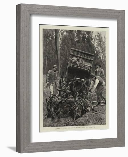 Mired, Travelling under Difficulties in Tasmania-null-Framed Giclee Print