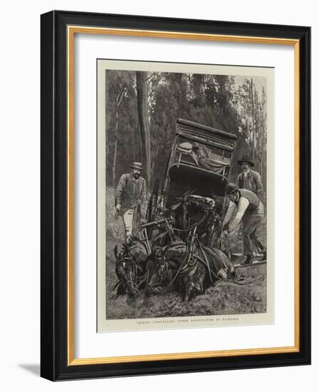 Mired, Travelling under Difficulties in Tasmania-null-Framed Giclee Print