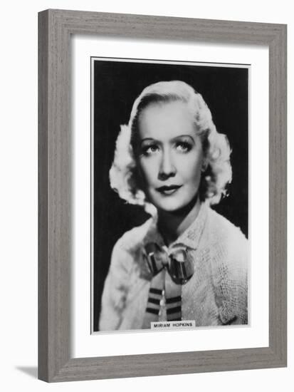 Miriam Hopkins, American Actress, 1938-null-Framed Giclee Print