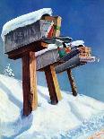 "Mailboxes in Snow," Saturday Evening Post Cover, December 27, 1941-Miriam Tana Hoban-Framed Premier Image Canvas