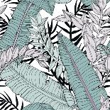 Tropical Watercolor Leaf Pattern-Mirifada-Art Print