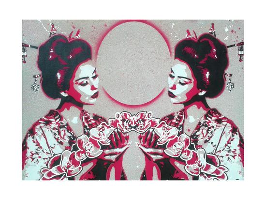 Mirror Geisha Giclee Print Abstract Graffiti Art Com