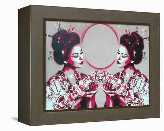 Mirror Geisha-Abstract Graffiti-Framed Premier Image Canvas