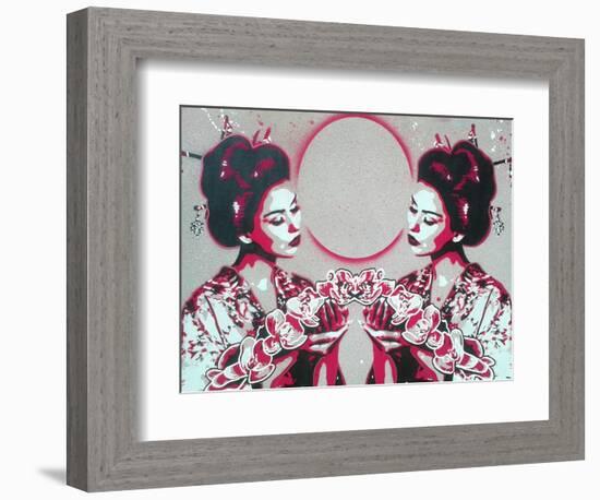 Mirror Geisha-Abstract Graffiti-Framed Giclee Print