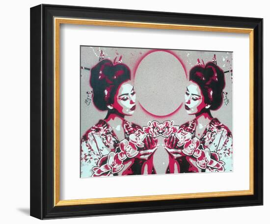 Mirror Geisha-Abstract Graffiti-Framed Giclee Print