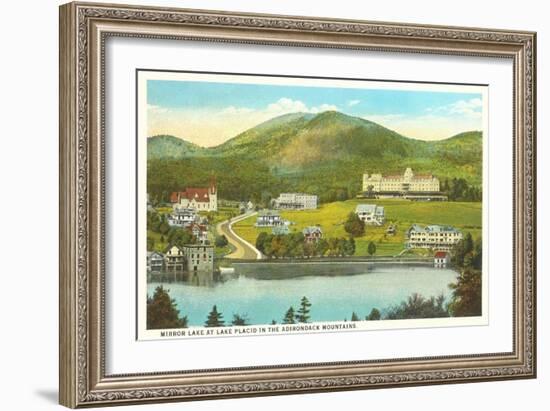 Mirror Lake, Lake Placid, New York-null-Framed Art Print