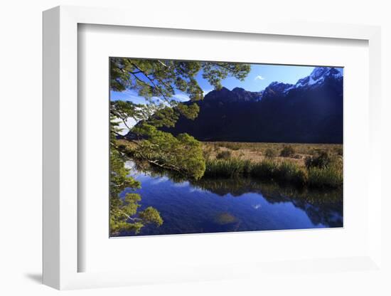 Mirror Lakes Reflect the Surrounding Snow Covered Mountains , the South Island of New Zealand-Paul Dymond-Framed Photographic Print