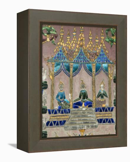 Mirror Mosaics, Reclining Buddha Shrine (Red Chapel), Wat Xieng Thong, UNESCO World Heritage Site,-Richard Maschmeyer-Framed Premier Image Canvas