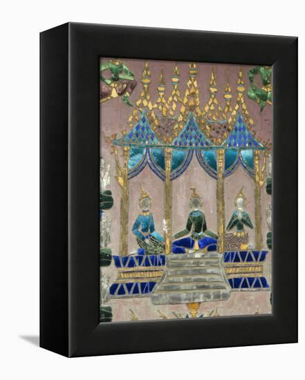 Mirror Mosaics, Reclining Buddha Shrine (Red Chapel), Wat Xieng Thong, UNESCO World Heritage Site,-Richard Maschmeyer-Framed Premier Image Canvas