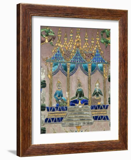 Mirror Mosaics, Reclining Buddha Shrine (Red Chapel), Wat Xieng Thong, UNESCO World Heritage Site,-Richard Maschmeyer-Framed Photographic Print