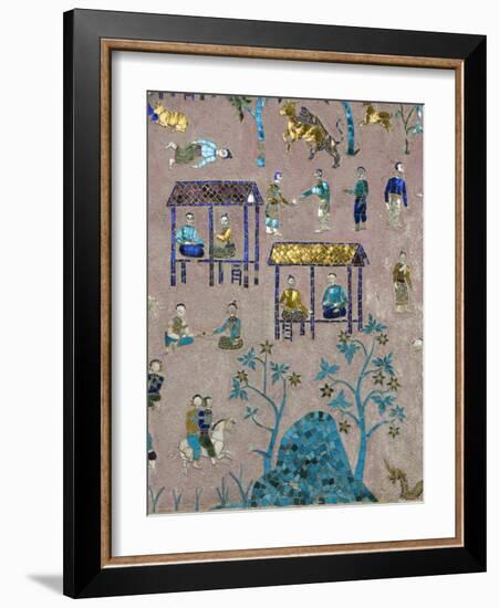 Mirror Mosaics, Reclining Buddha Shrine (Red Chapel), Wat Xieng Thong, UNESCO World Heritage Site, -Richard Maschmeyer-Framed Photographic Print