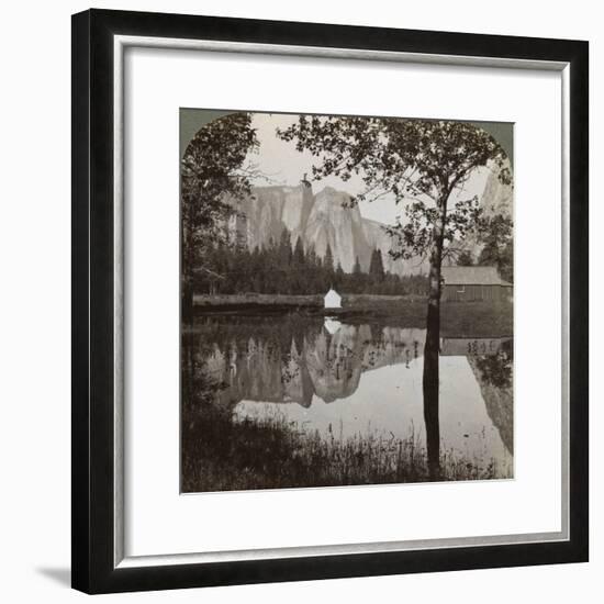 Mirror View of Cathedral Rocks, Yosemite Valley, California, USA, 1902-Underwood & Underwood-Framed Photographic Print