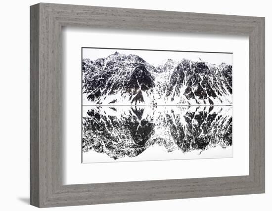 Mirrored landscape of mountains along the fjords in Svalbard-Wim van den Heever-Framed Photographic Print