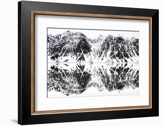 Mirrored landscape of mountains along the fjords in Svalbard-Wim van den Heever-Framed Photographic Print