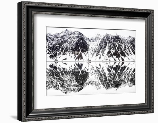 Mirrored landscape of mountains along the fjords in Svalbard-Wim van den Heever-Framed Photographic Print