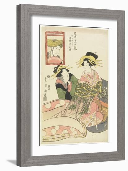 Mirros of Actor Parodies, Sawamura Gennosuke as Fujiya Izaemon, January 1807-Utagawa Toyokuni-Framed Giclee Print