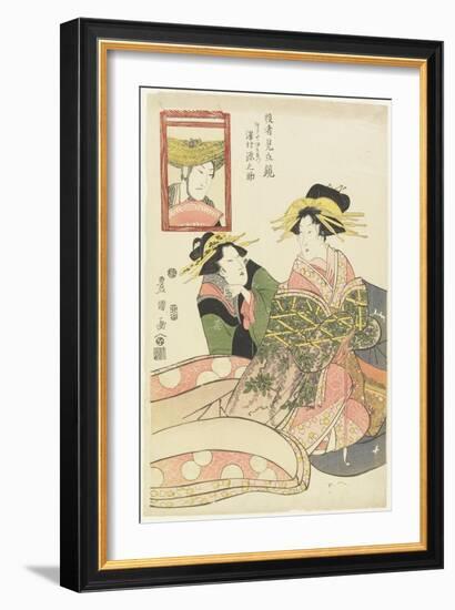 Mirros of Actor Parodies, Sawamura Gennosuke as Fujiya Izaemon, January 1807-Utagawa Toyokuni-Framed Giclee Print