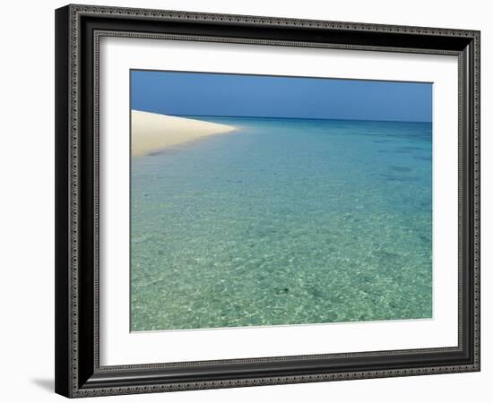 Misali Island and Surrounding Reef, known as Misali Island Marine Conservation Area, Zanzibar-Paul Harris-Framed Photographic Print