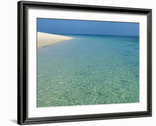 Misali Island and Surrounding Reef, known as Misali Island Marine Conservation Area, Zanzibar-Paul Harris-Framed Photographic Print