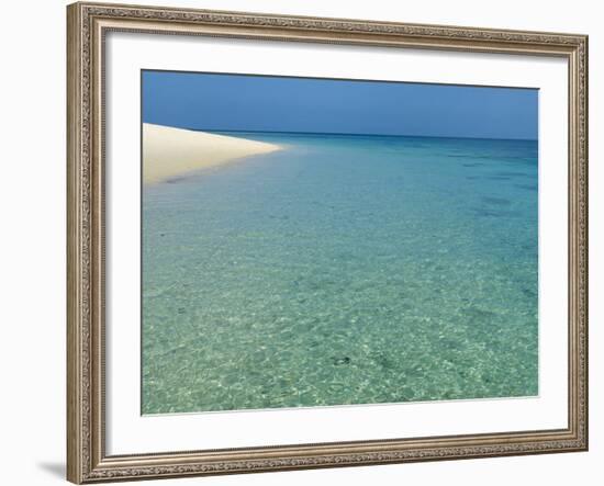 Misali Island and Surrounding Reef, known as Misali Island Marine Conservation Area, Zanzibar-Paul Harris-Framed Photographic Print