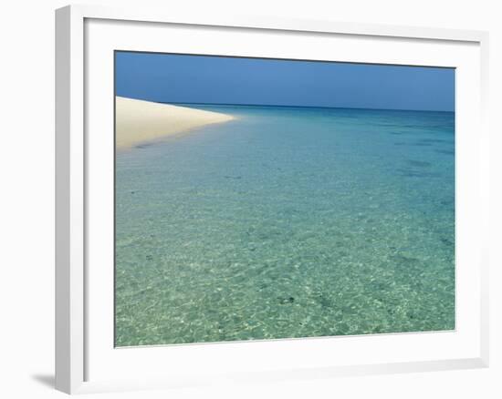 Misali Island and Surrounding Reef, known as Misali Island Marine Conservation Area, Zanzibar-Paul Harris-Framed Photographic Print