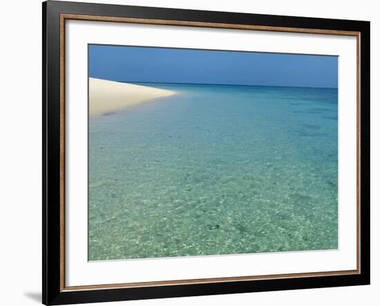 Misali Island and Surrounding Reef, known as Misali Island Marine Conservation Area, Zanzibar-Paul Harris-Framed Photographic Print