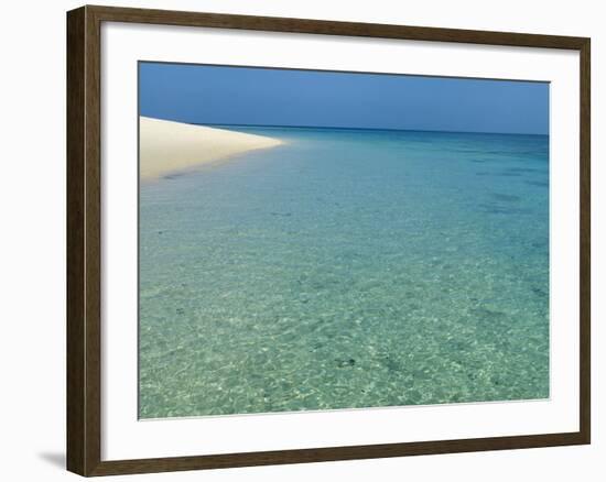 Misali Island and Surrounding Reef, known as Misali Island Marine Conservation Area, Zanzibar-Paul Harris-Framed Photographic Print