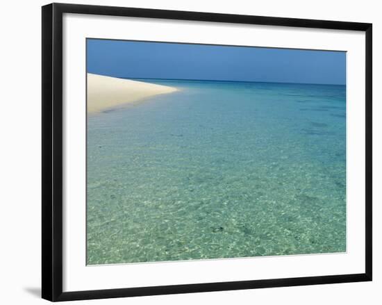 Misali Island and Surrounding Reef, known as Misali Island Marine Conservation Area, Zanzibar-Paul Harris-Framed Photographic Print