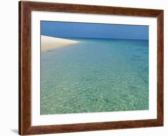 Misali Island and Surrounding Reef, known as Misali Island Marine Conservation Area, Zanzibar-Paul Harris-Framed Photographic Print