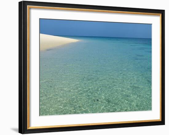 Misali Island and Surrounding Reef, known as Misali Island Marine Conservation Area, Zanzibar-Paul Harris-Framed Photographic Print