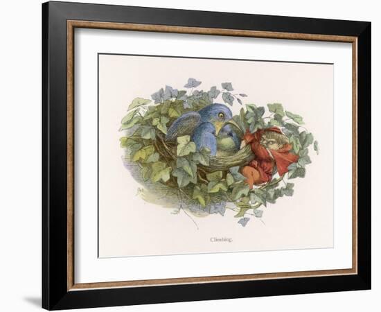 Mischievous Elf Raids a Birds' Nest-Richard Doyle-Framed Art Print