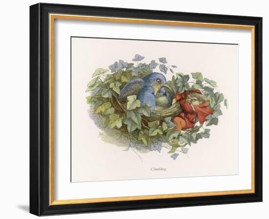 Mischievous Elf Raids a Birds' Nest-Richard Doyle-Framed Art Print