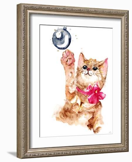 Mischievous Holiday Animal - Orange Tabby Kitten-Stella Chang-Framed Art Print