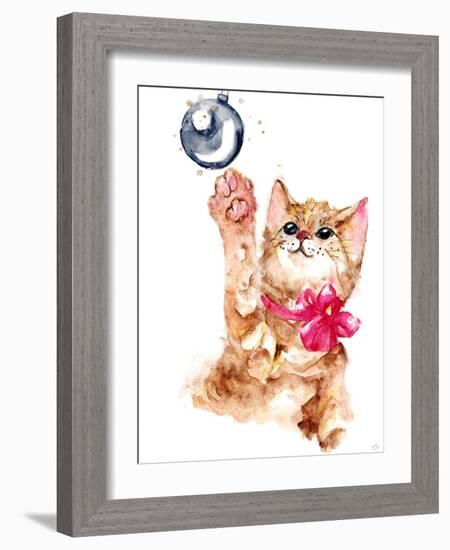 Mischievous Holiday Animal - Orange Tabby Kitten-Stella Chang-Framed Art Print