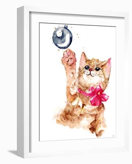 Mischievous Holiday Animal - Orange Tabby Kitten-Stella Chang-Framed Art Print