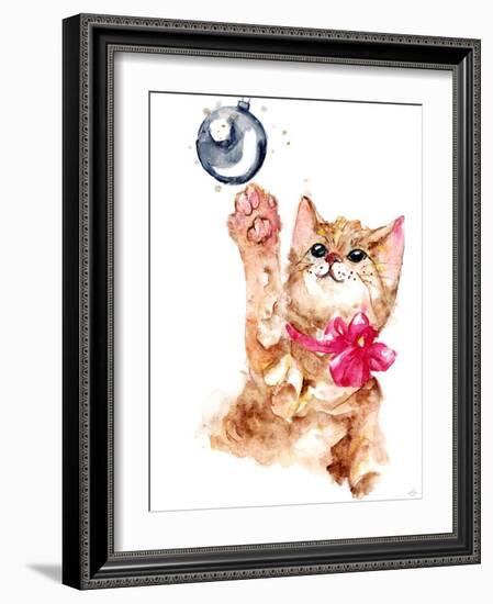 Mischievous Holiday Animal - Orange Tabby Kitten-Stella Chang-Framed Art Print