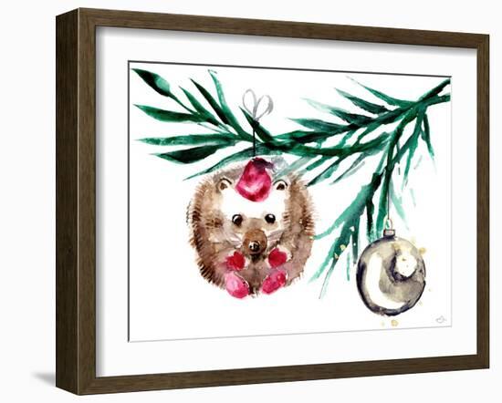 Mischievous Holiday Animal - Ornamental Hedgehog-Stella Chang-Framed Art Print