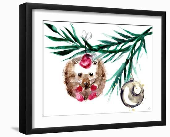 Mischievous Holiday Animal - Ornamental Hedgehog-Stella Chang-Framed Art Print