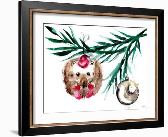 Mischievous Holiday Animal - Ornamental Hedgehog-Stella Chang-Framed Art Print