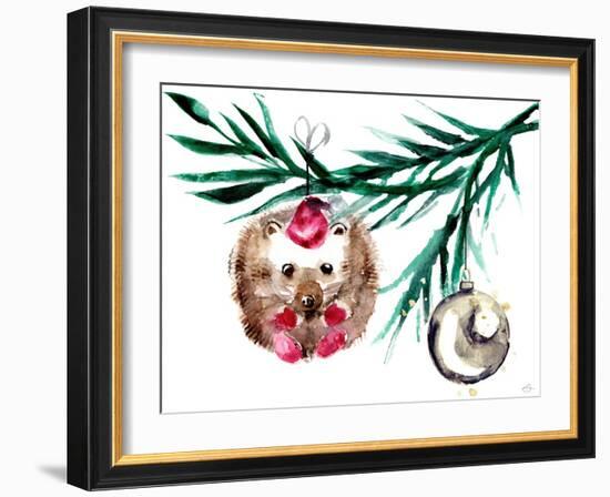 Mischievous Holiday Animal - Ornamental Hedgehog-Stella Chang-Framed Art Print