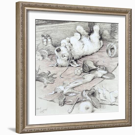 Mischievous Puppy-Cecil Aldin-Framed Giclee Print