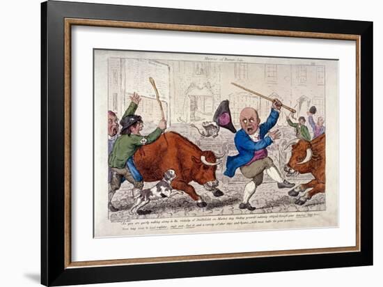 Miseries of Human Life, Smithfield Market, London, C1800-George Moutard Woodward-Framed Giclee Print