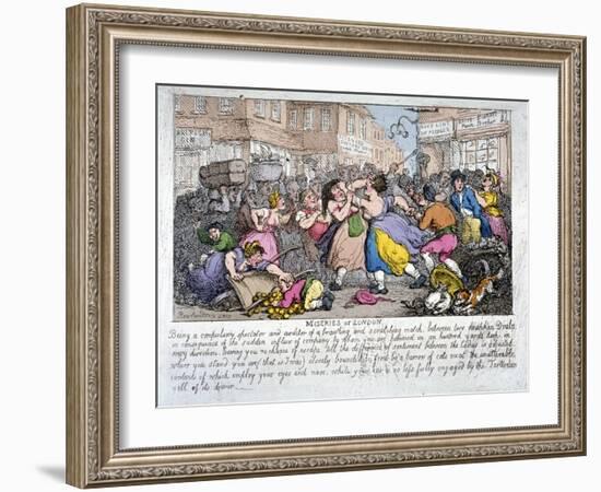 Miseries of London, 1807-Thomas Rowlandson-Framed Giclee Print